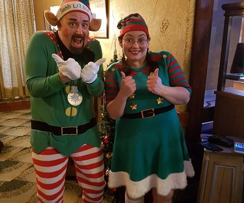The Happy Elves ready for Breakfast with Santa