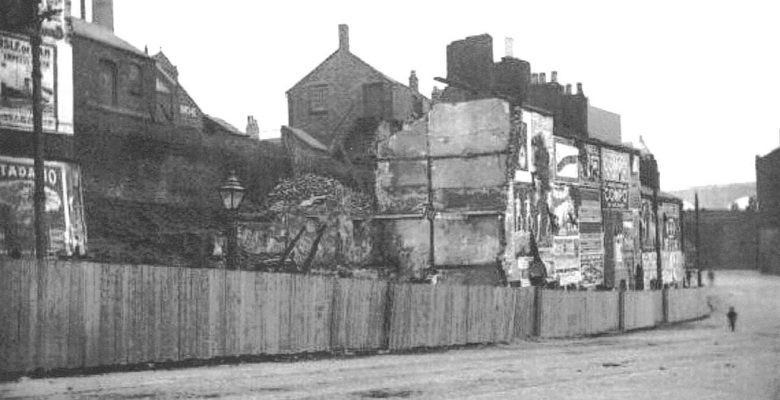 The 'Cottages' on Rock Row being demolished to make way for the buidling of The Plaza