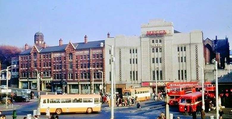 The Plaza trading as Mecca Bingo with bus terminus on Mersey Square