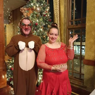 Our very own Rudolph and Plaza Fairy of The Ring helping fundraise during 'Everything Stops For Festive Tea' on 30.11.25